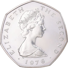 Moneta, Isola di Man, Elizabeth II, 50 Pence, 1976, SPL, Rame-nichel, KM:39