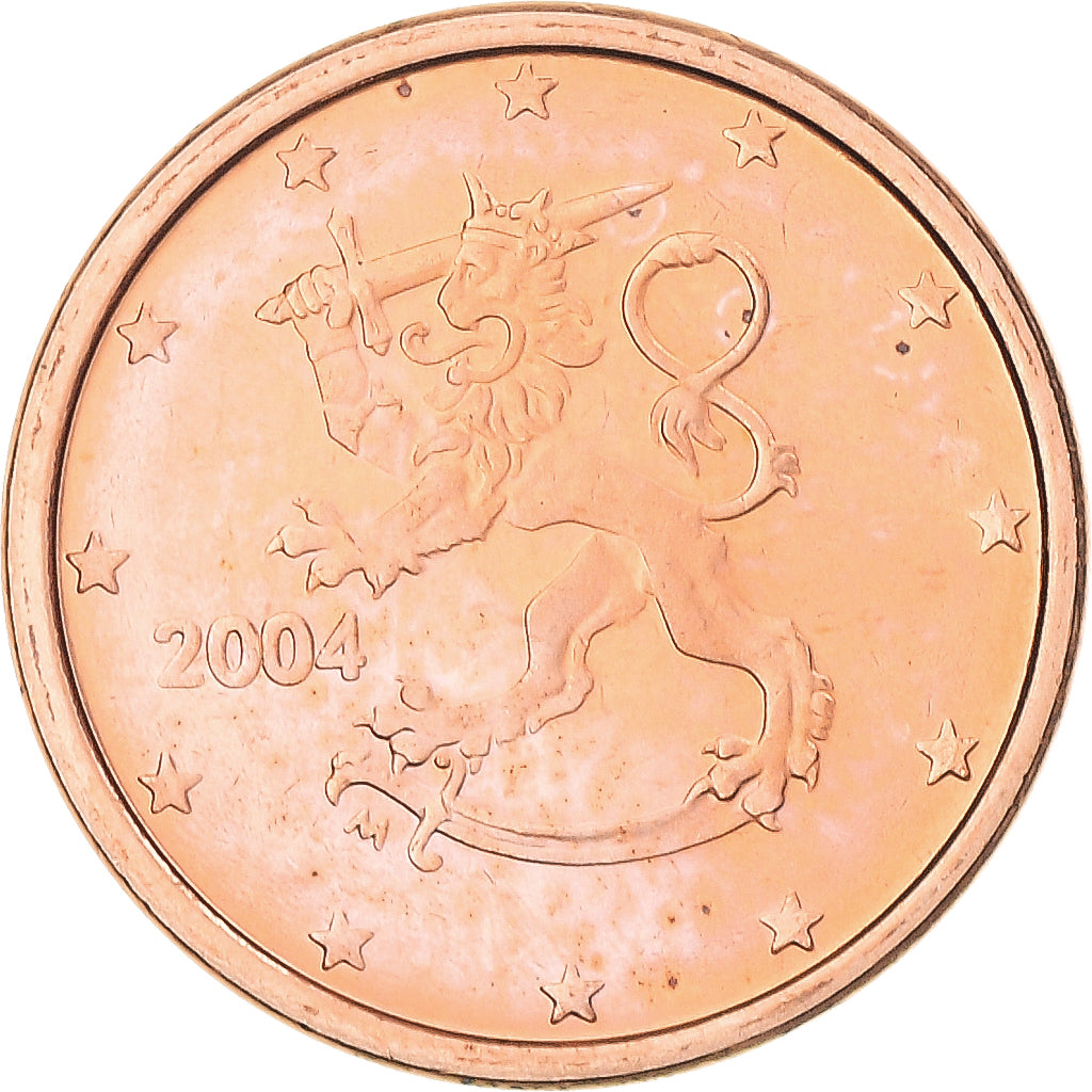Finlandia, Euro Cent, 2004, MS(64), Miedź platerowana stalą