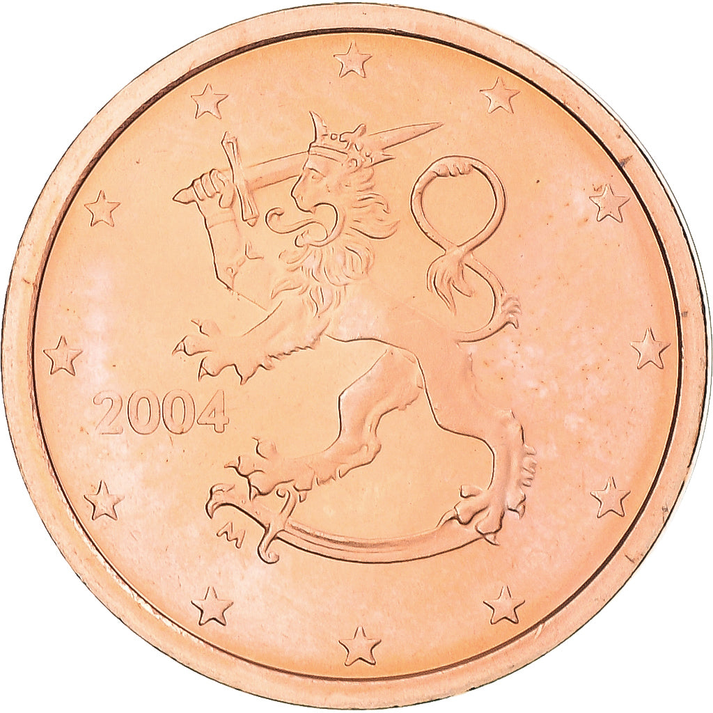 Finlandia, 2 Euro Cent, 2004, MS(64), Miedź platerowana stalą, KM:99
