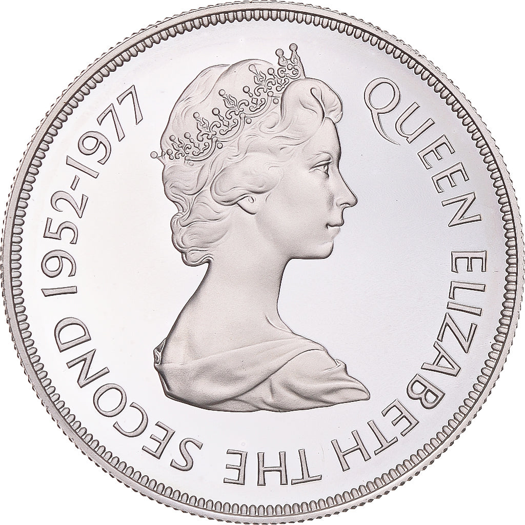 Coin, Jersey, Elizabeth II, 25 Pence, 1977, BE, MS(65-70), Silver, KM:44a