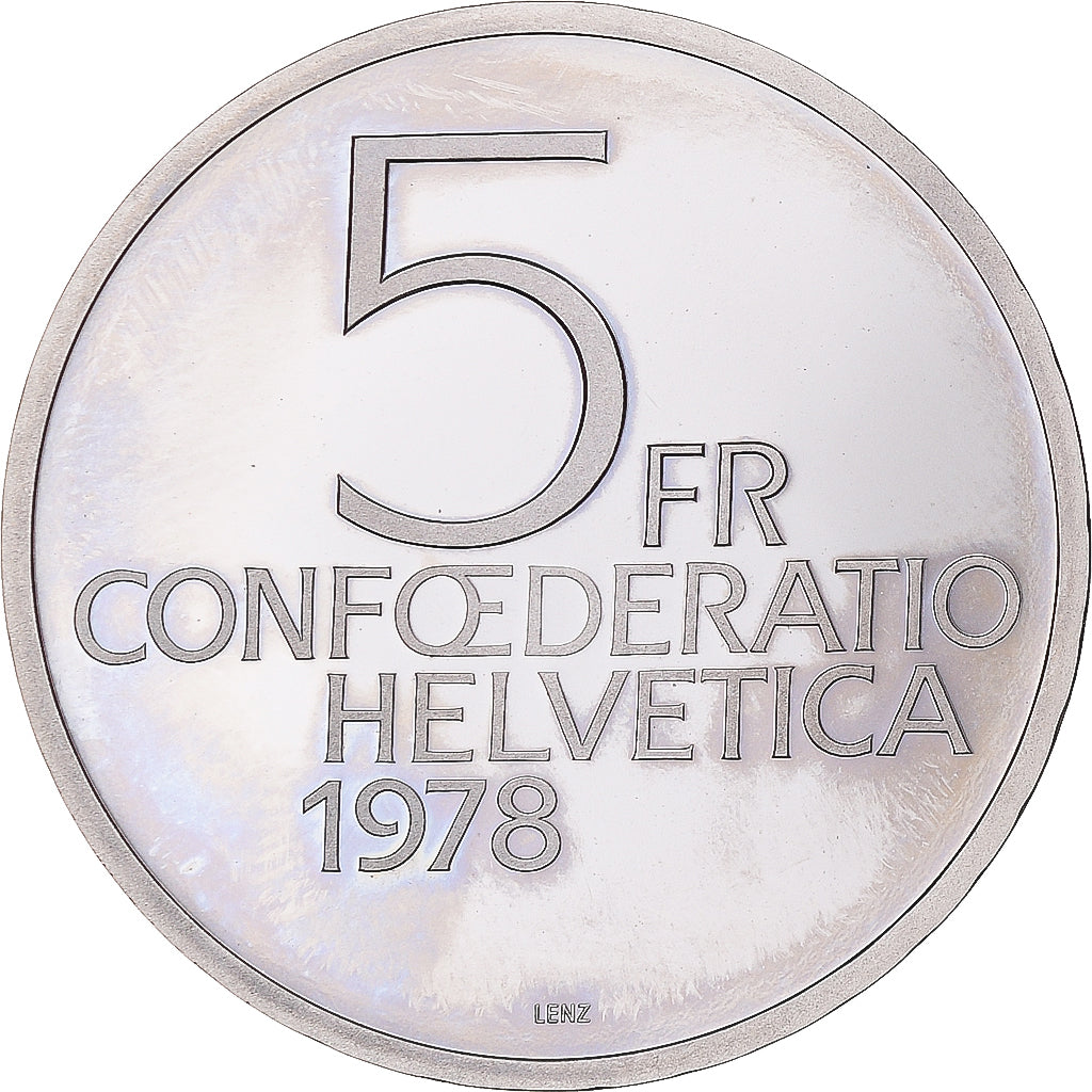 Munten, Zwitserland, 5 Francs, 1978, 150th Anniversary - Birth of Henry Dunant