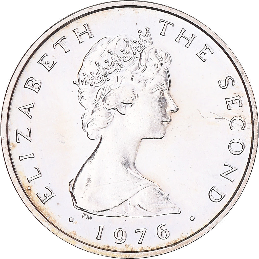 Coin, Isle of Man, Elizabeth II, Penny, 1976, MS(63), Silver, KM:33a