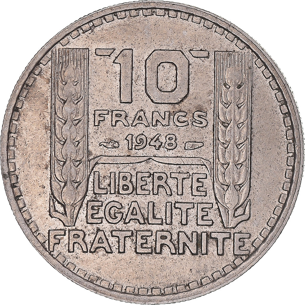 Moneta, Francia, Turin, 10 Francs, 1948, Paris, BB+, Rame-nichel, KM:909.1