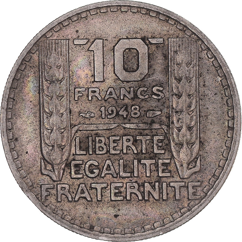 Moneda, Francia, Turin, 10 Francs, 1948, Paris, MBC, Cobre - níquel, KM:909.1