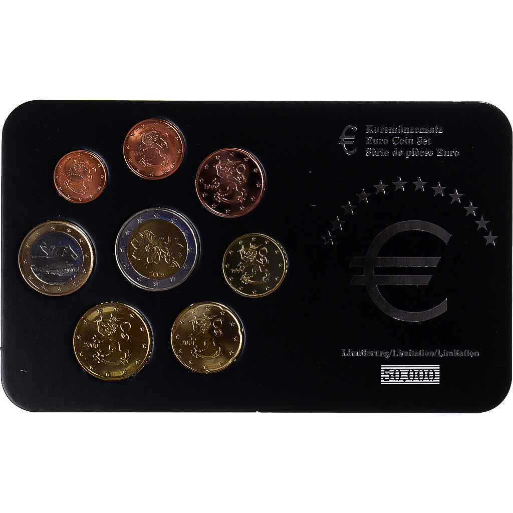 Finlandia, 1 Cent to 2 Euro, 2000 - 2005, euro set, MS(65-70), ND