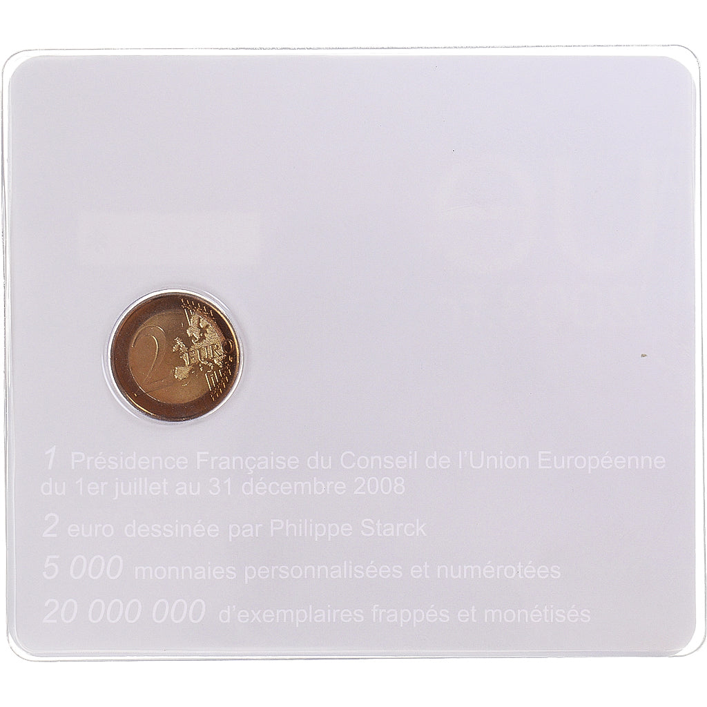 France, 2 Euro, 2008, Monnaie de Paris, 2 EURO Philippe STARK ., MS(65-70)