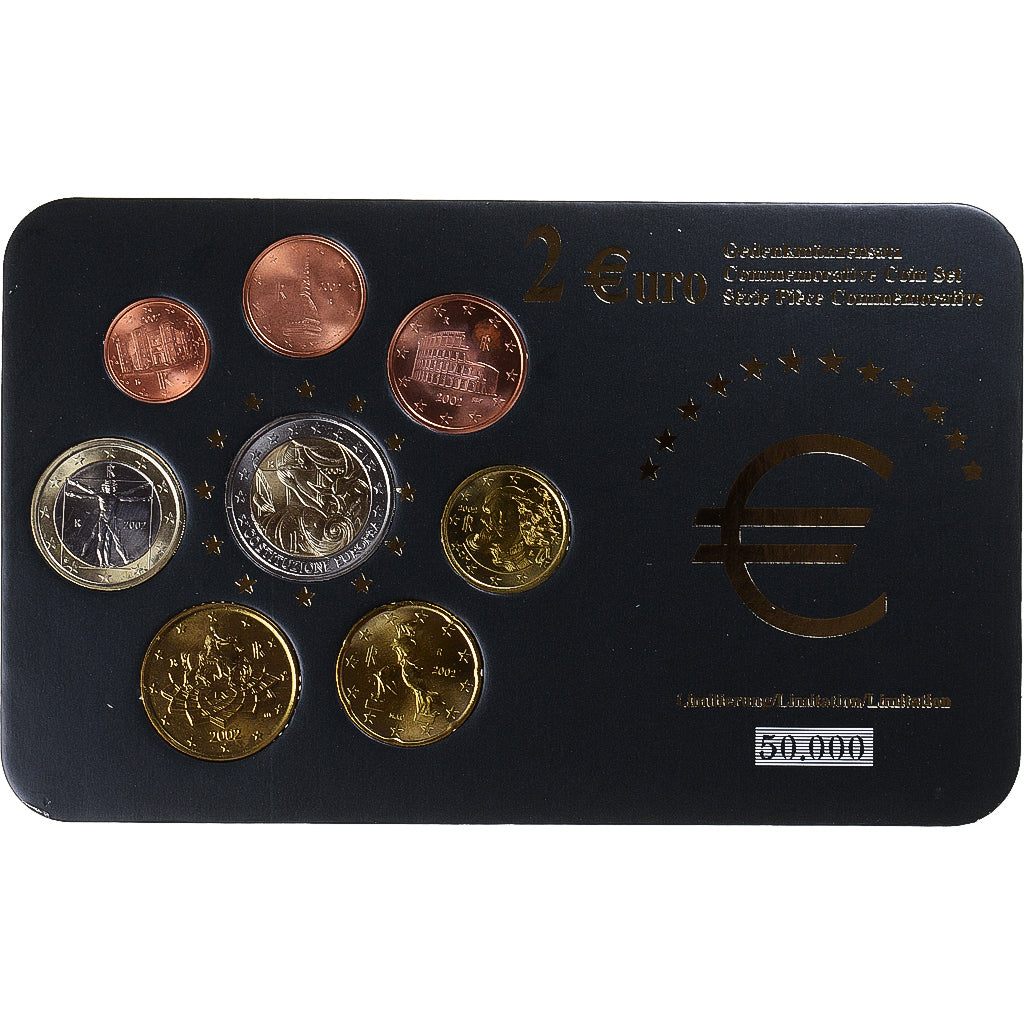 Włochy, Euro-Set, 2002-2005, Rome, Set 8 monnaies Euro, MS(65-70), ND