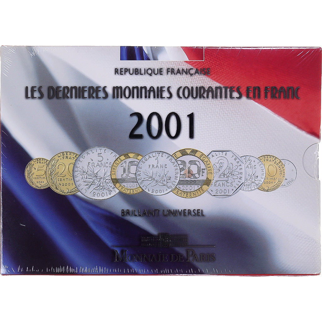 Monnaie, France, 1 c to 20 francs, 2001, Paris, FDC, Gadoury:page 288