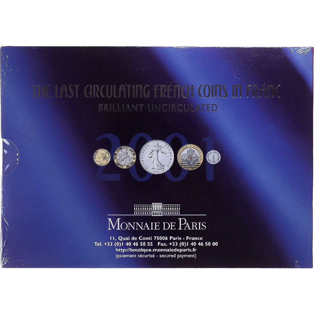 Monnaie, France, 1 c to 20 francs, 2001, Paris, FDC, Gadoury:page 288