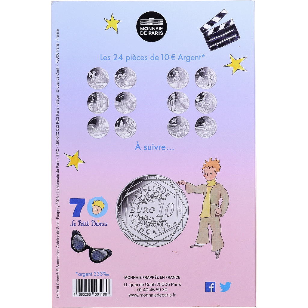 Francia, 10 Euro, Le Petit Prince No 11/24, 2016, Le Petit Prince (fait du