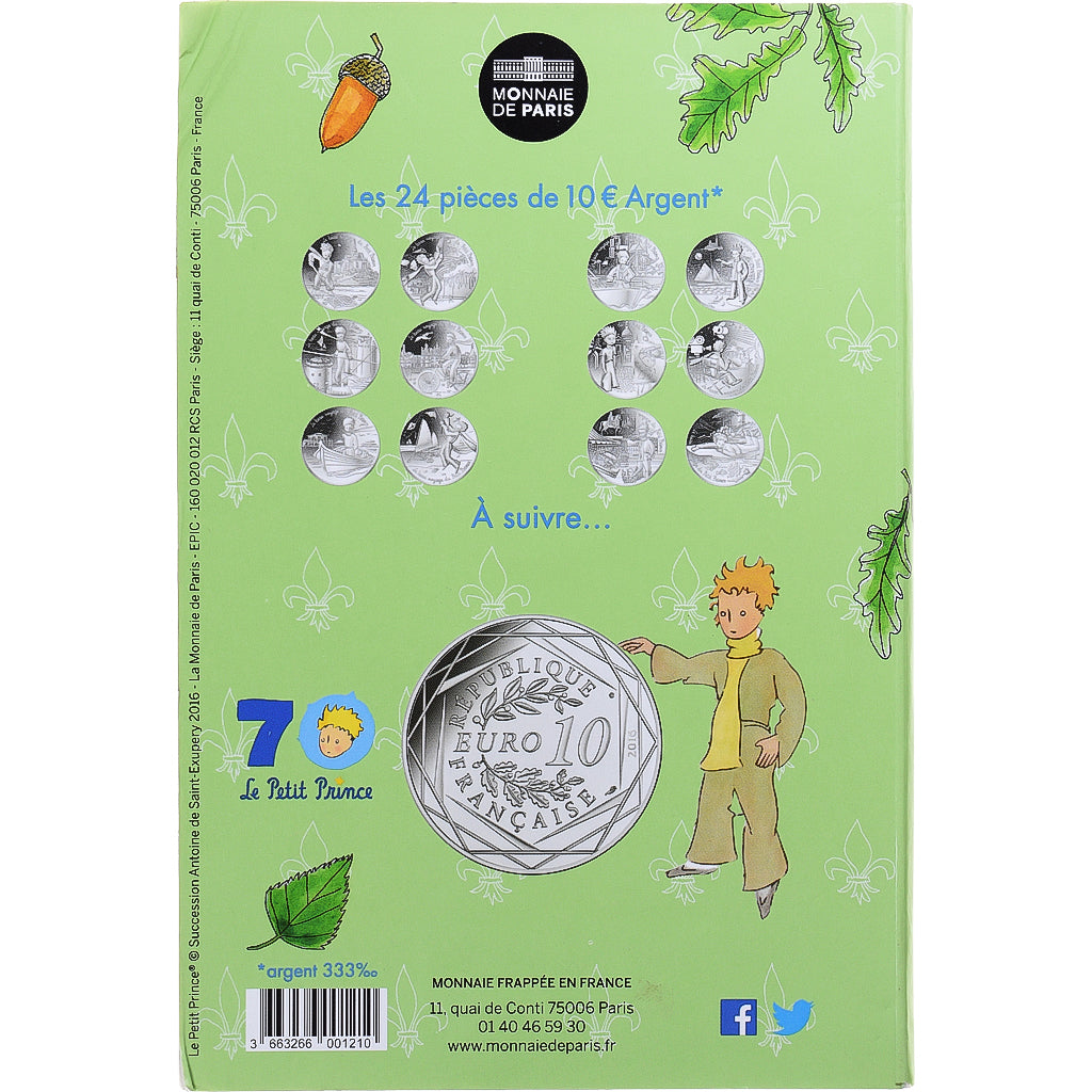 Francia, Monnaie de Paris, 10 Euro, Le Petit Prince (Chambord), 2016, Paris