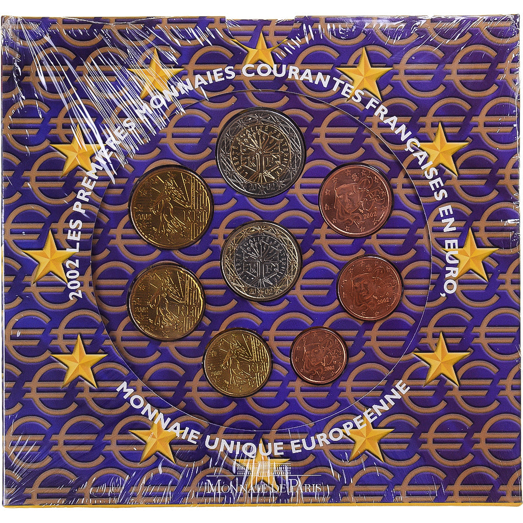 France, Euro-Set, 2002, BU, MS(65-70)