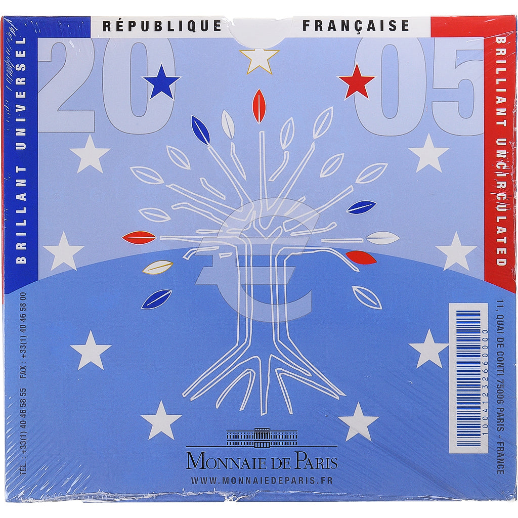 Francja, 1 Cent to 2 Euro, euro set, 2005, Monnaie de Paris, BU, MS(65-70), ND