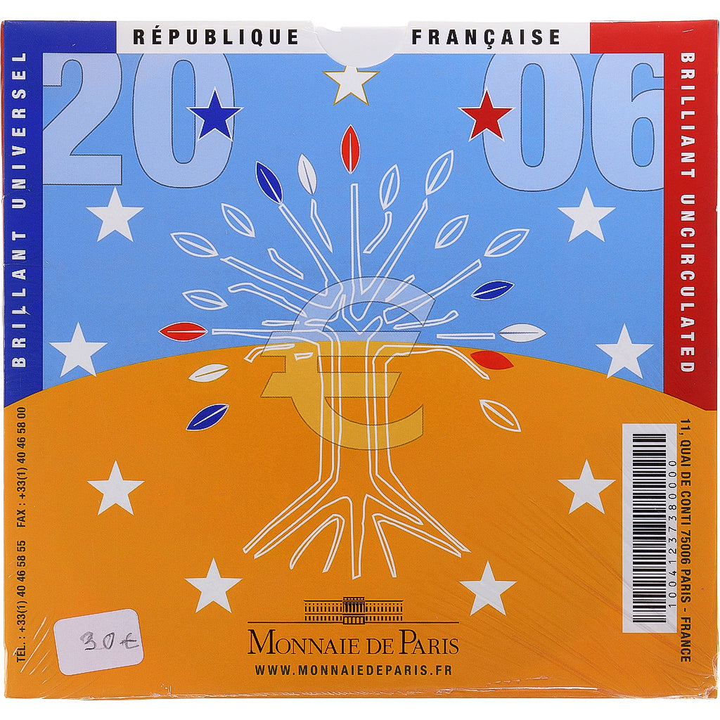 Francja, 1 Cent to 2 Euro, euro set, 2006, Monnaie de Paris, BU, MS(65-70), ND