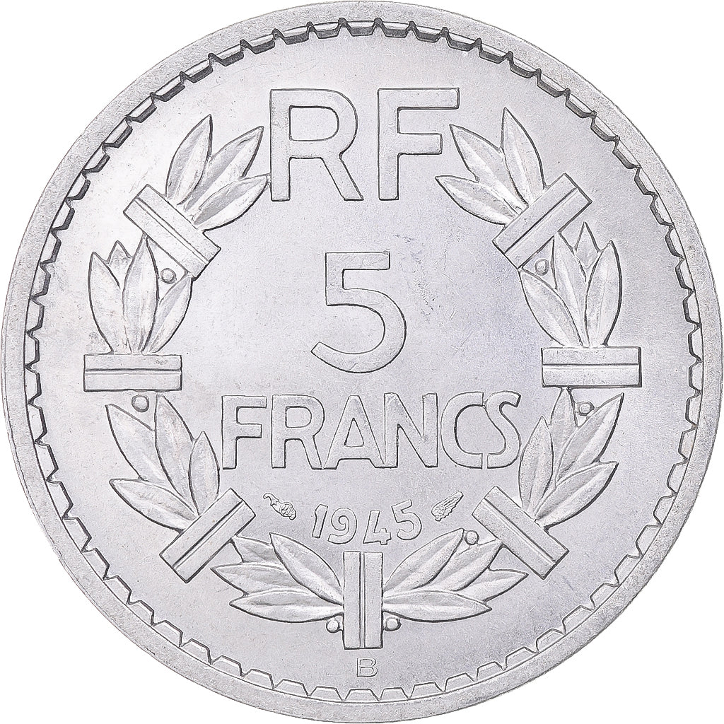 Moneta, Francja, Lavrillier, 5 Francs, 1945, Beaumont - Le Roger, MS(63)