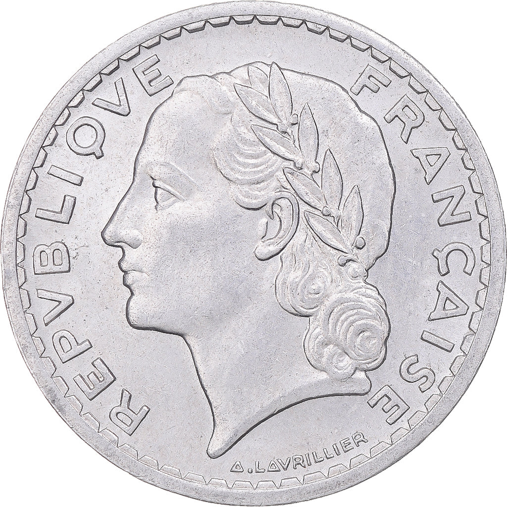 Moneta, Francia, Lavrillier, 5 Francs, 1946, Beaumont - Le Roger, BB+