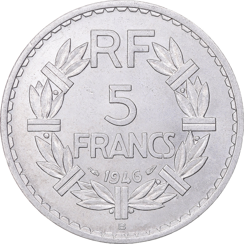 Moneta, Francia, Lavrillier, 5 Francs, 1946, Beaumont - Le Roger, BB+