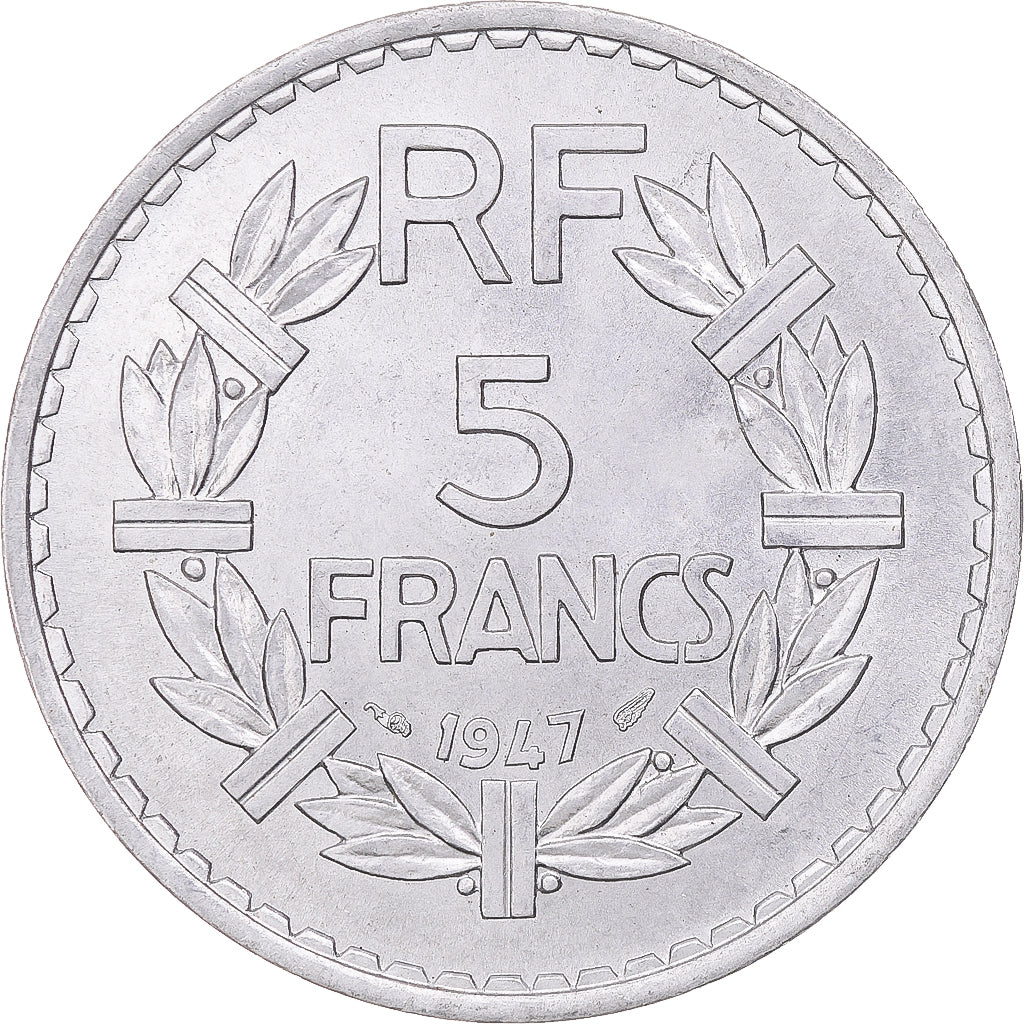 Moneta, Francia, Lavrillier, 5 Francs, 1947, Paris, SPL, Alluminio, KM:888b.1