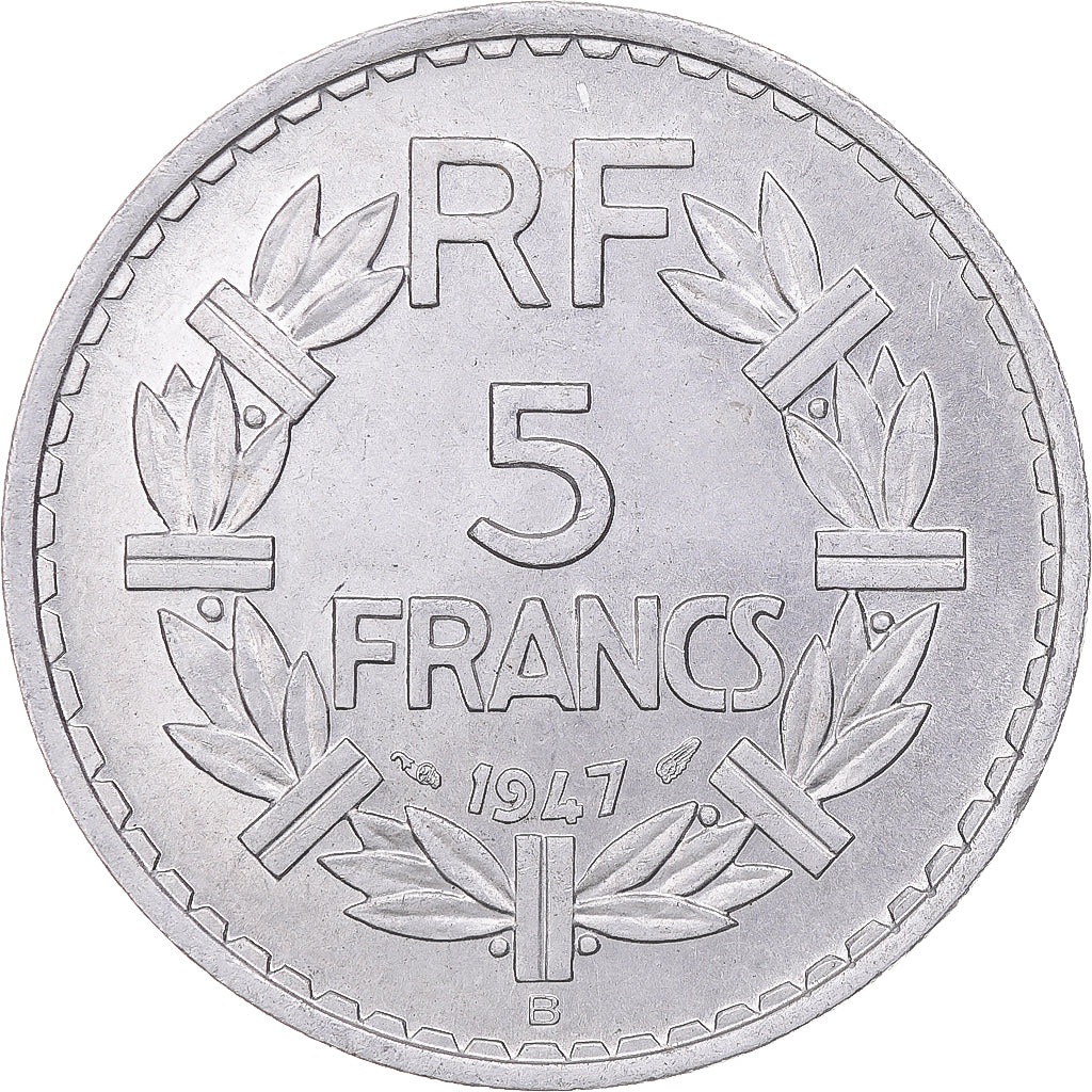 Moneda, Francia, Lavrillier, 5 Francs, 1947, Beaumont - Le Roger, EBC+