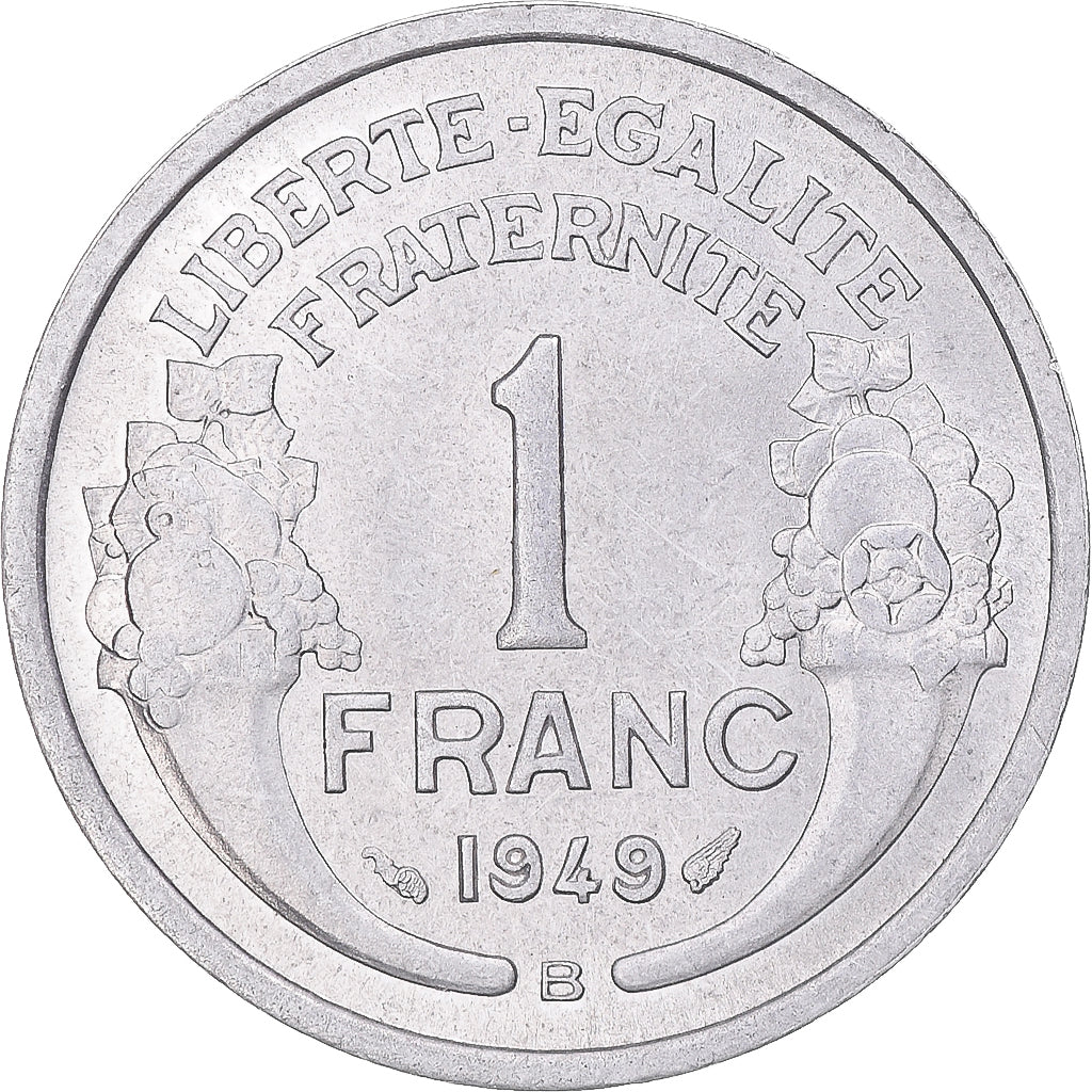 Münze, Frankreich, Morlon, Franc, 1949, Beaumont - Le Roger, VZ+, Aluminium