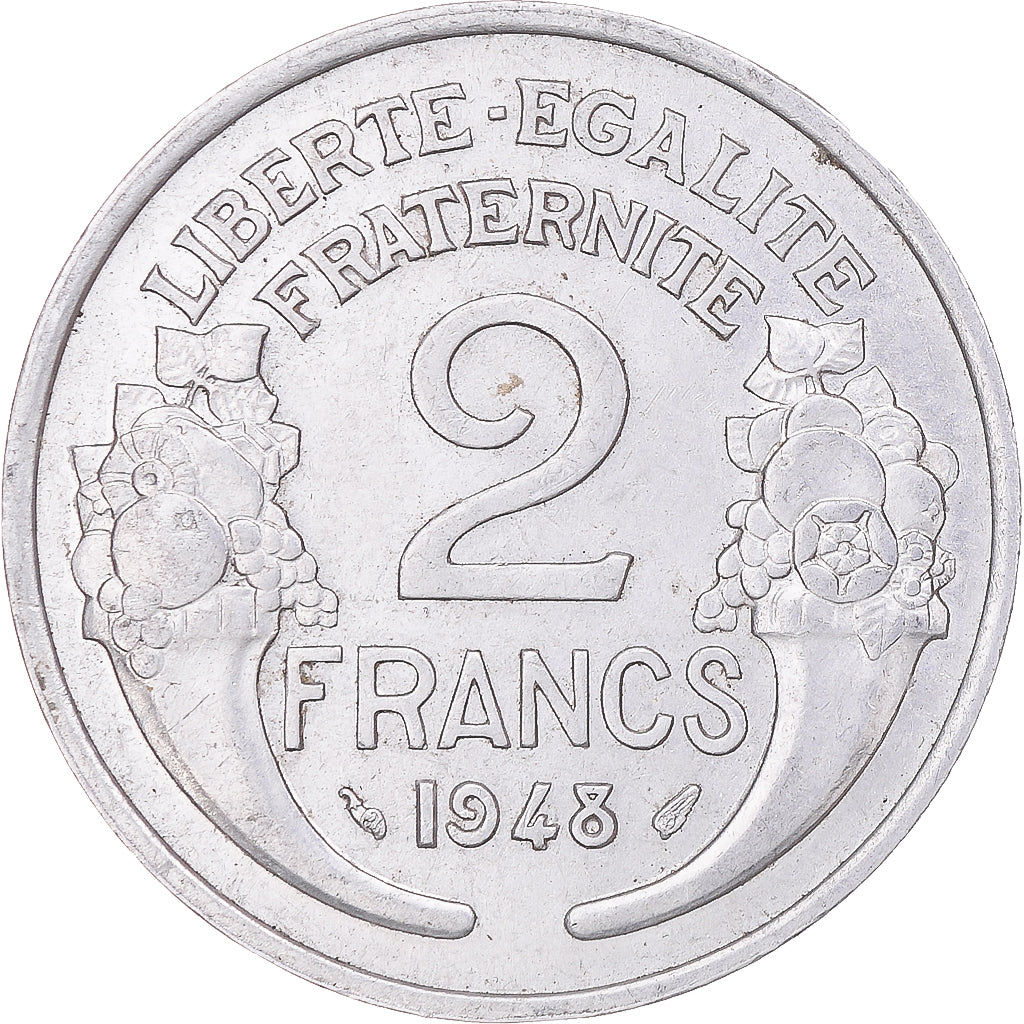 Moneta, Francia, Morlon, 2 Francs, 1948, Paris, SPL-, Alluminio, KM:886a.1