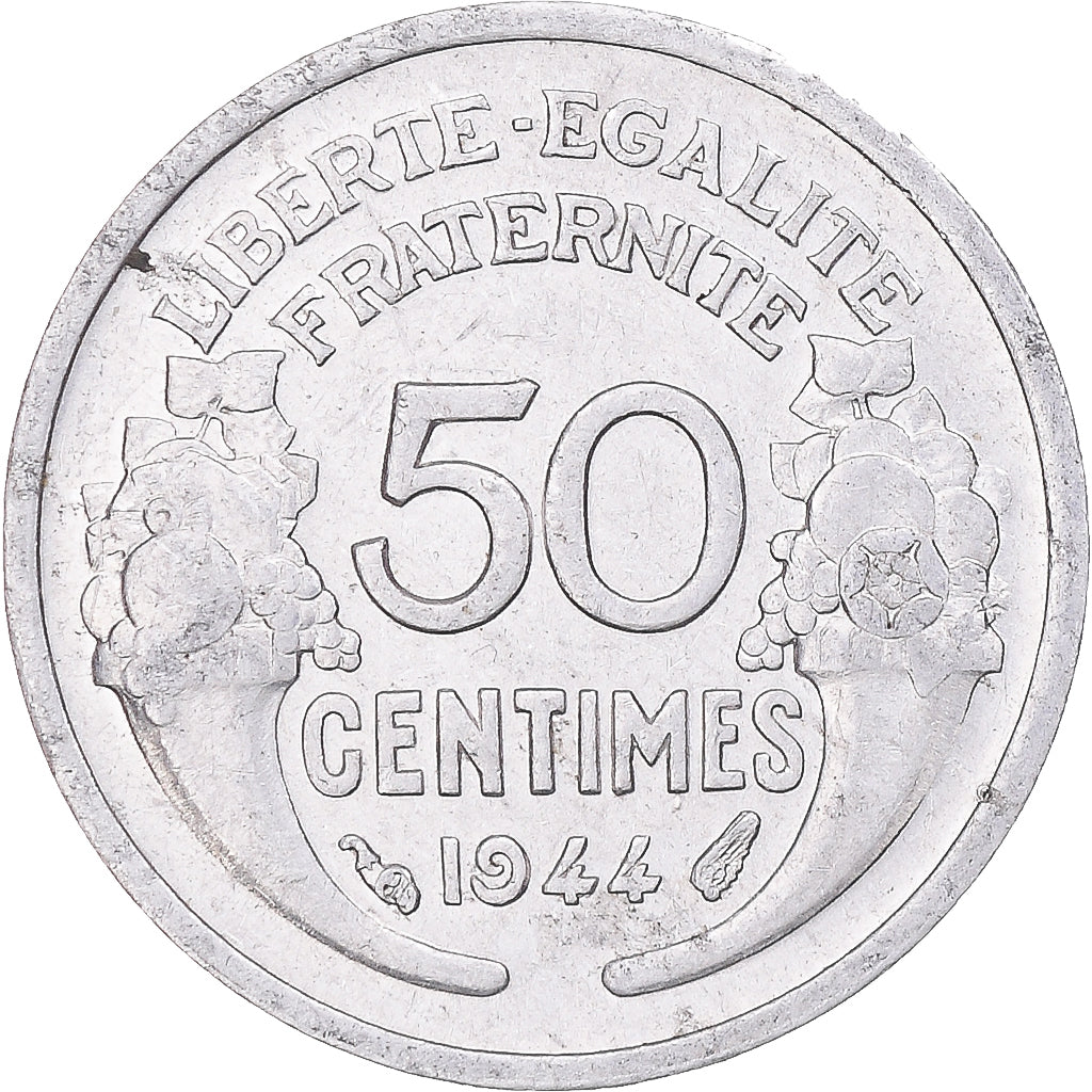 Moneda, Francia, Morlon, 50 Centimes, 1944, Paris, EBC, Aluminio, KM:894.1a