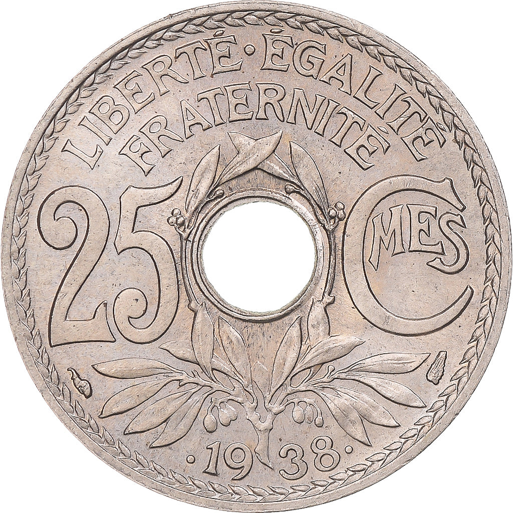 Monnaie, France, Lindauer, 25 Centimes, 1938, SPL, Nickel-Bronze, Gadoury:381