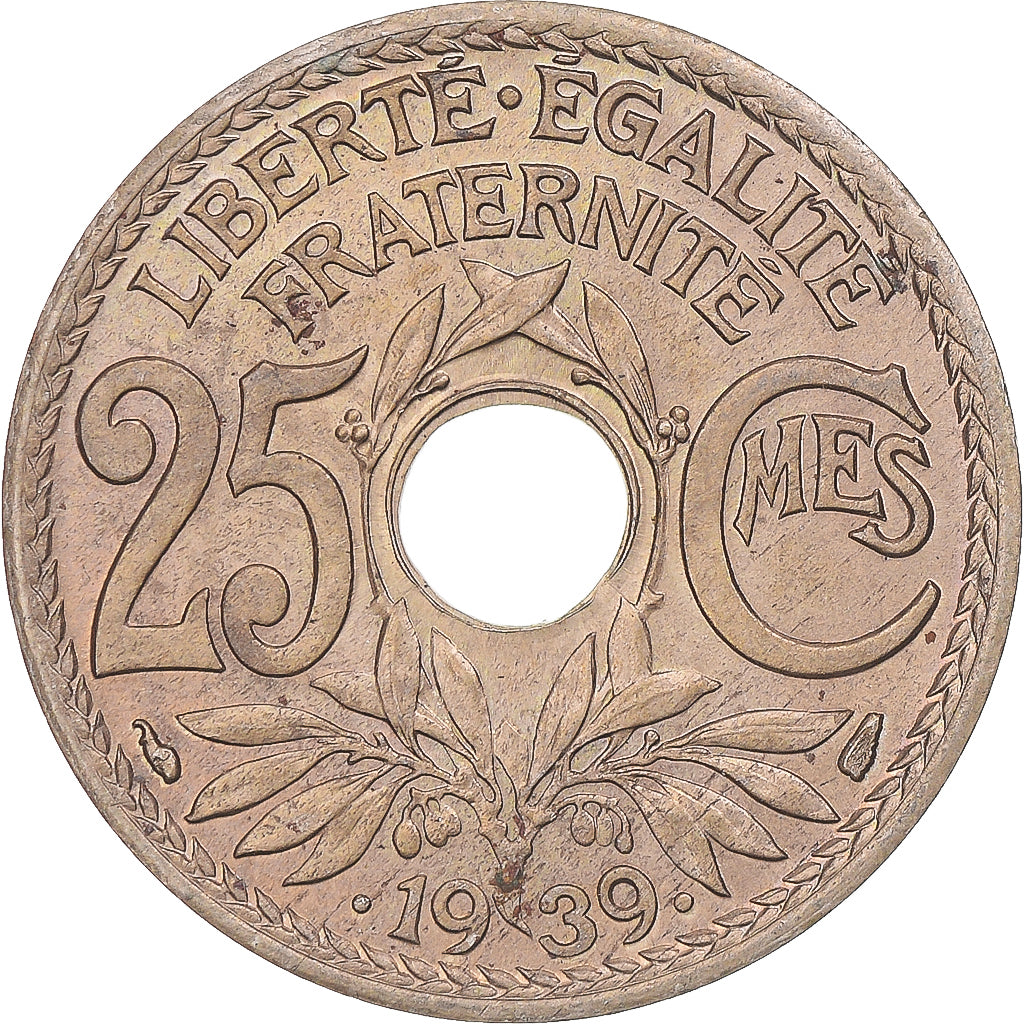 Münze, Frankreich, Lindauer, 25 Centimes, 1939, Paris, UNZ, Maillechort