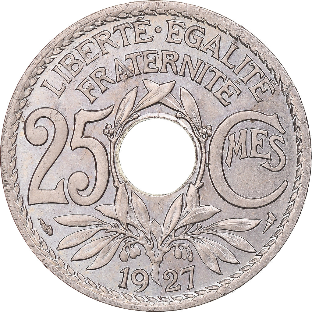 Munten, Frankrijk, Lindauer, 25 Centimes, 1927, Paris, FDC, Cupro-nikkel