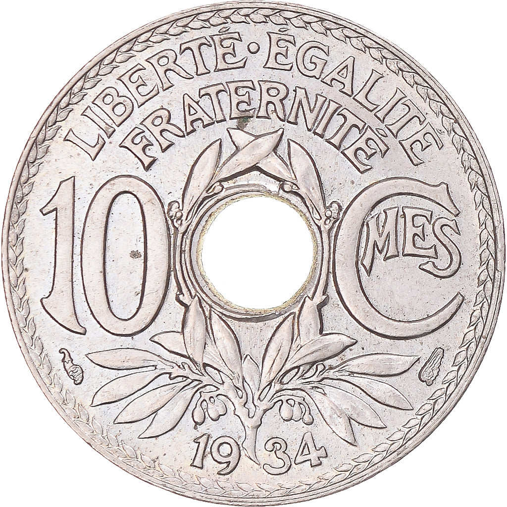 Munten, Frankrijk, Lindauer, 10 Centimes, 1934, Paris, PR+, Cupro-nikkel