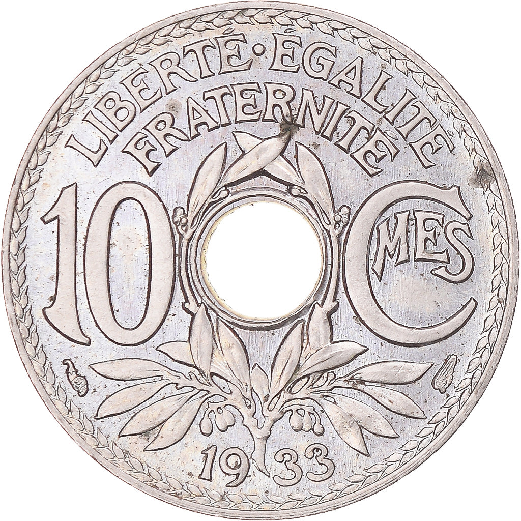 Moeda, França, Lindauer, 10 Centimes, 1933, Paris, AU(55-58), Cobre-níquel