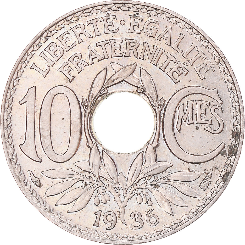Coin, France, Lindauer, 10 Centimes, 1936, Paris, AU(55-58), Copper-nickel