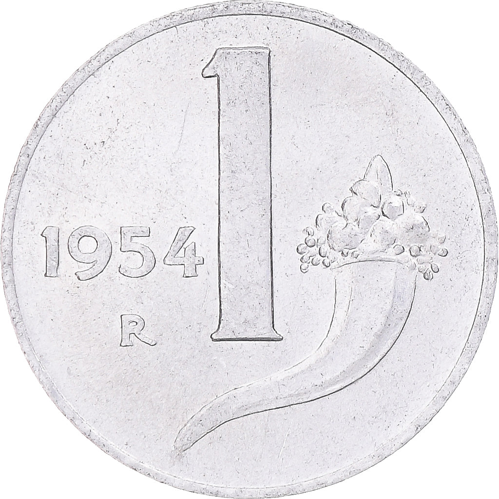 Moeda, Itália, Lira, 1954, Rome, AU(55-58), Alumínio, KM:91