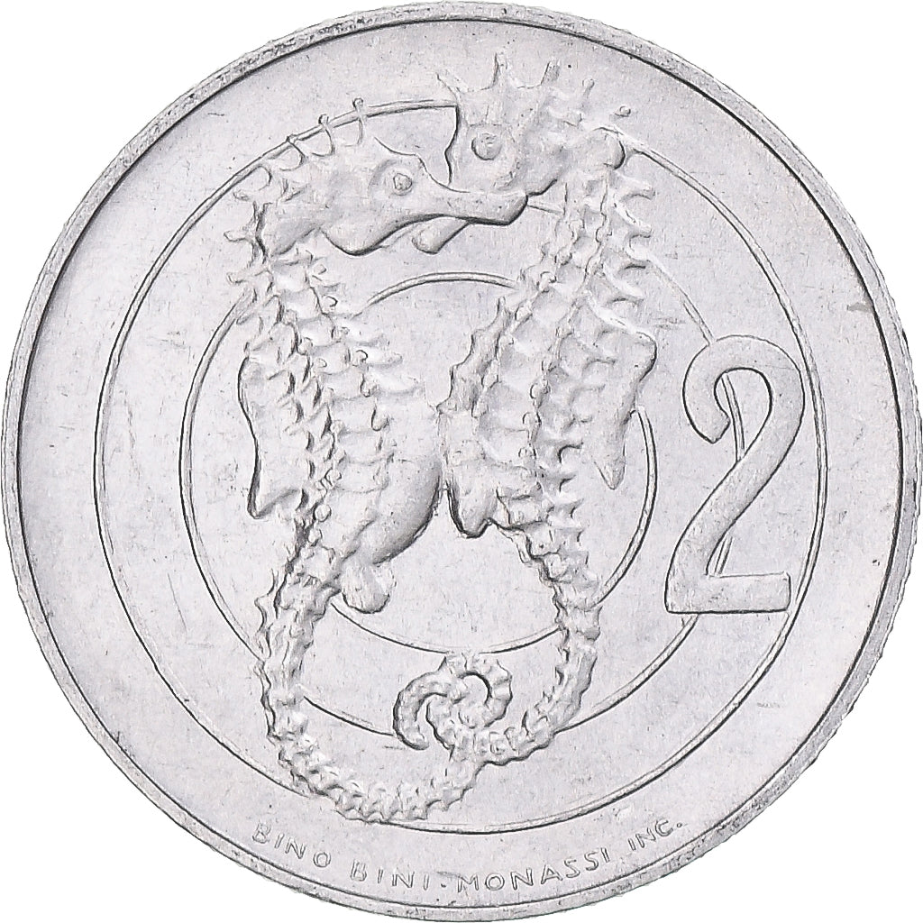 Moneda, San Marino, 2 Lire, 1975, SC, Aluminio, KM:41