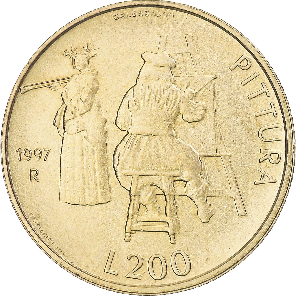 Moeda, San Marino, 200 Lire, 1997, MS(63), Alumínio-Bronze, KM:366