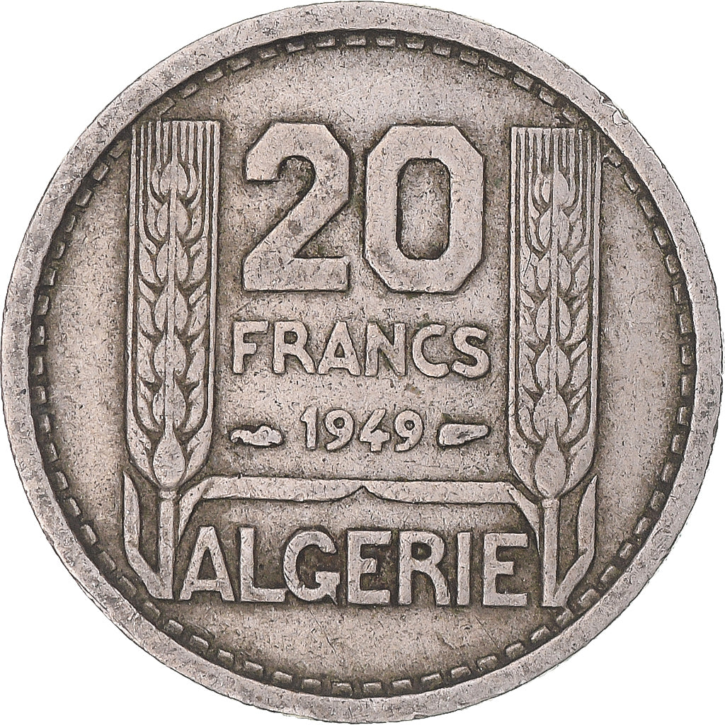Coin, Algeria, 20 Francs, 1949, Paris, VF(30-35), Copper-nickel, KM:91