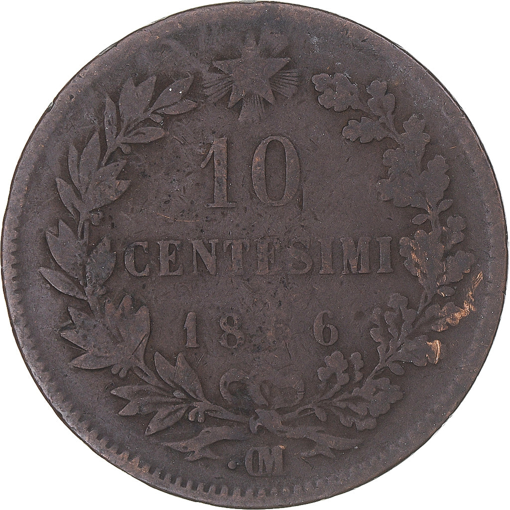 Münze, Italien, Vittorio Emanuele II, 10 Centesimi, 1866, Strasbourg, S