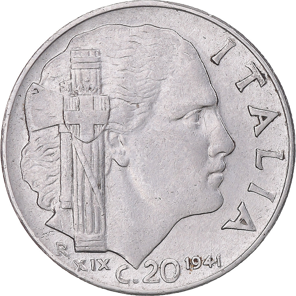 Moneta, Italia, 20 Centesimi, 1941, Rome, MB+, Acmonital (ferritique), KM:75b