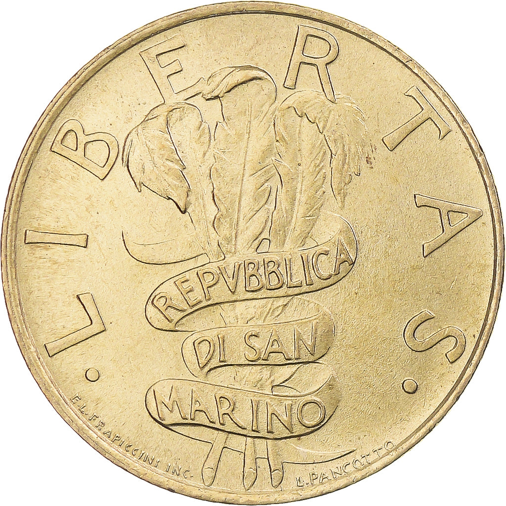 Moneta, San Marino, 200 Lire, 1995, Rome, AU(50-53), Aluminium-Brąz, KM:329
