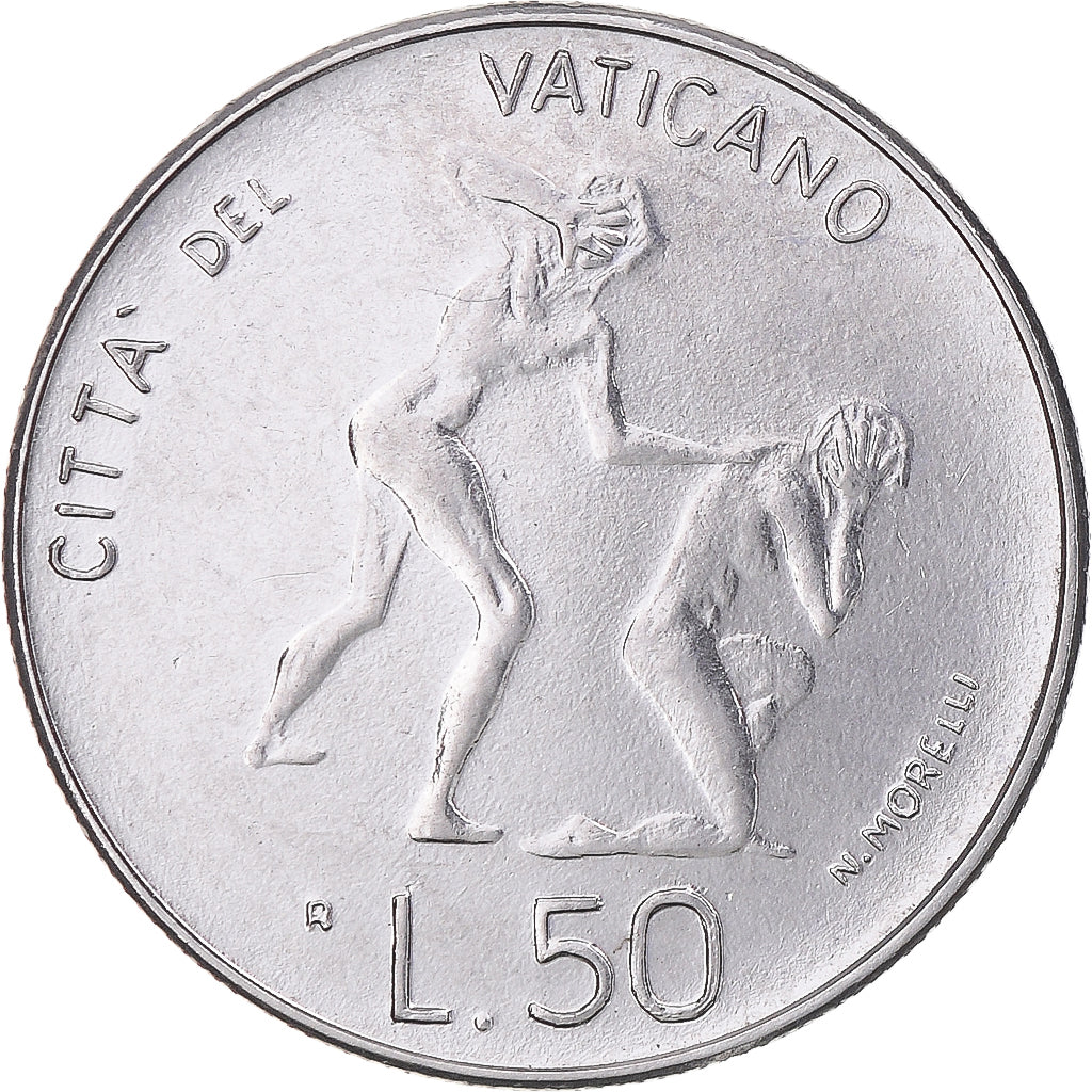 Coin, VATICAN CITY, John Paul II, 50 Lire, 1983, Roma, MS(63), Stainless Steel