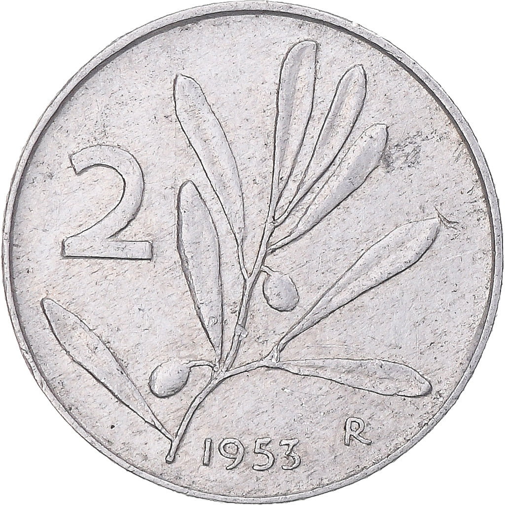 Moneta, Italia, 2 Lire, 1953, Rome, BB, Alluminio, KM:94