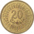 Coin, Tunisia, 20 Millim, 2011/AH1432, Paris, MS(63), Brass plated steel