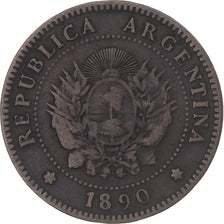 Coin, Argentina, Centavo, 1890, VF(20-25), Bronze, KM:32