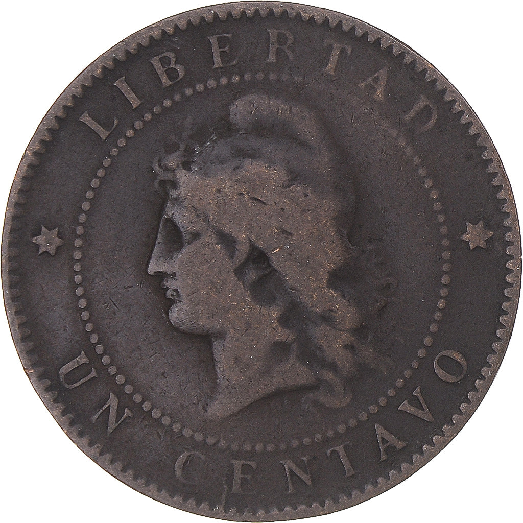 Coin, Argentina, Centavo, 1890, VF(20-25), Bronze, KM:32