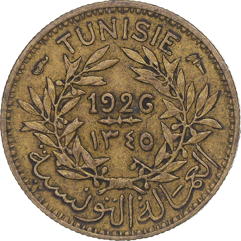 Coin, Tunisia, Anonymous, 50 Centimes, 1926, Paris, EF(40-45), Aluminum-Bronze