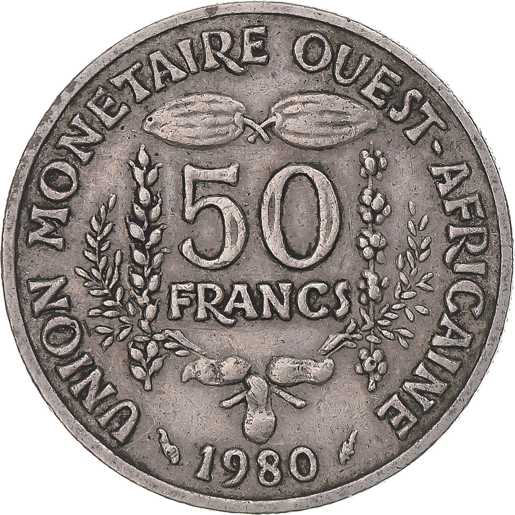 Moneta, Kraje Afryki Zachodniej, 50 Francs, 1980, Paris, EF(40-45)