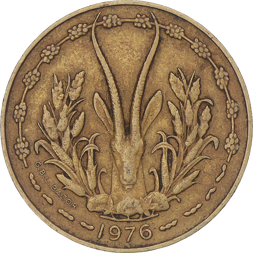 Moneta, Kraje Afryki Zachodniej, 10 Francs, 1976, Paris, EF(40-45)