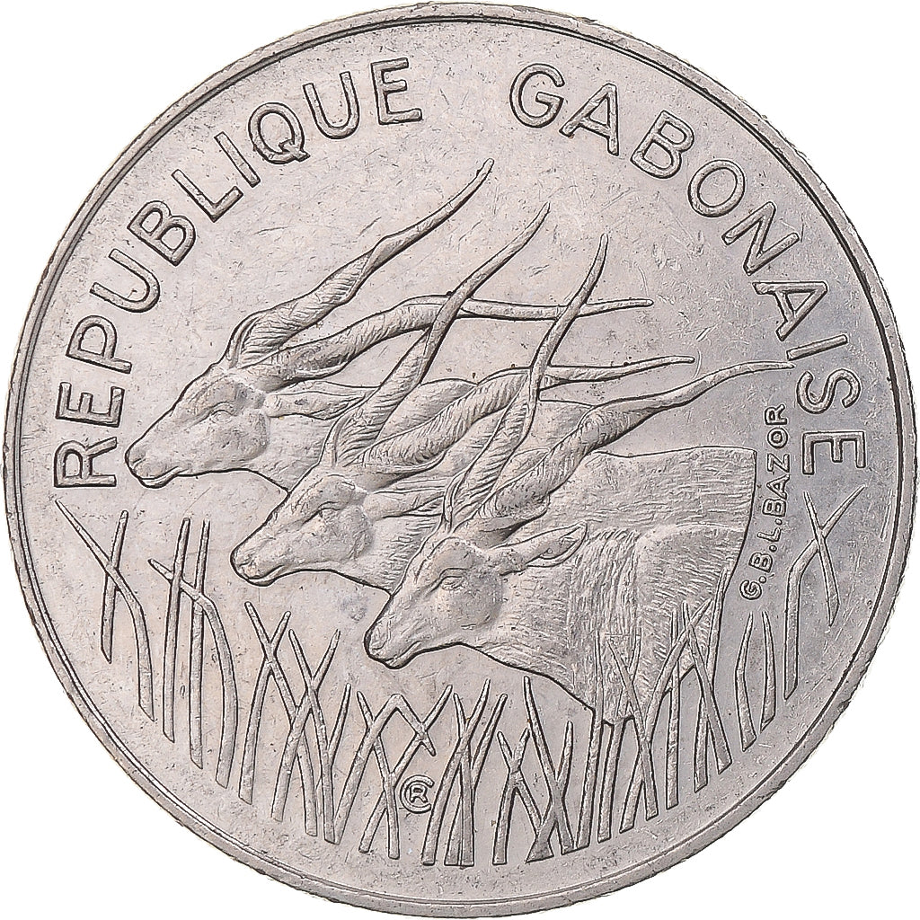 Coin, Gabon, 100 Francs, 1985, EF(40-45), Nickel, KM:13
