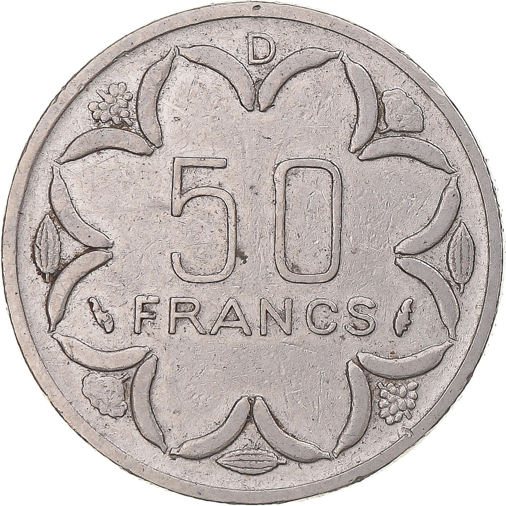 Munten, Staten van Centraal Afrika, 50 Francs, 1977, Paris, ZF, Nickel, KM:11