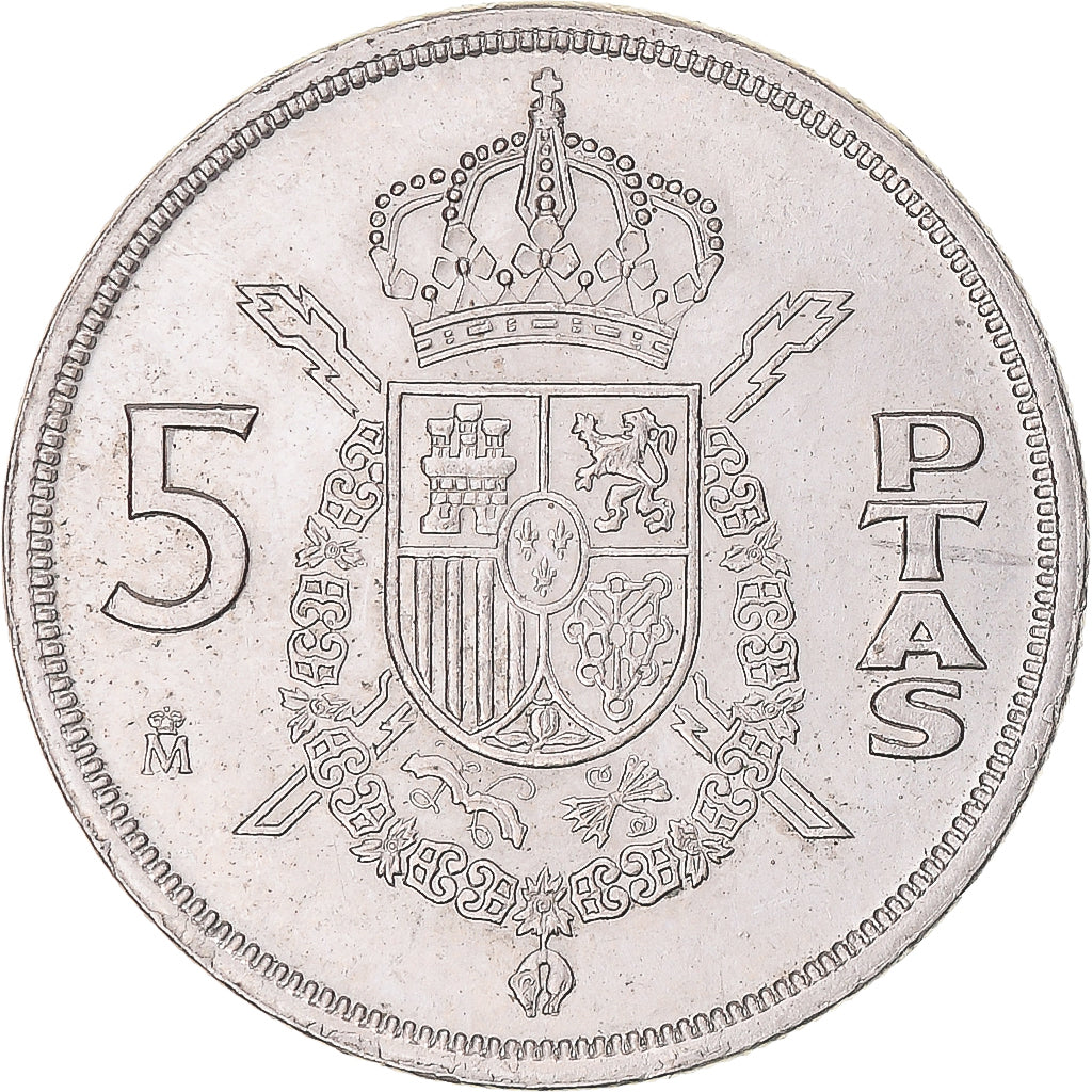 Moneta, Hiszpania, Juan Carlos I, 5 Pesetas, 1982, AU(55-58), Miedź-Nikiel